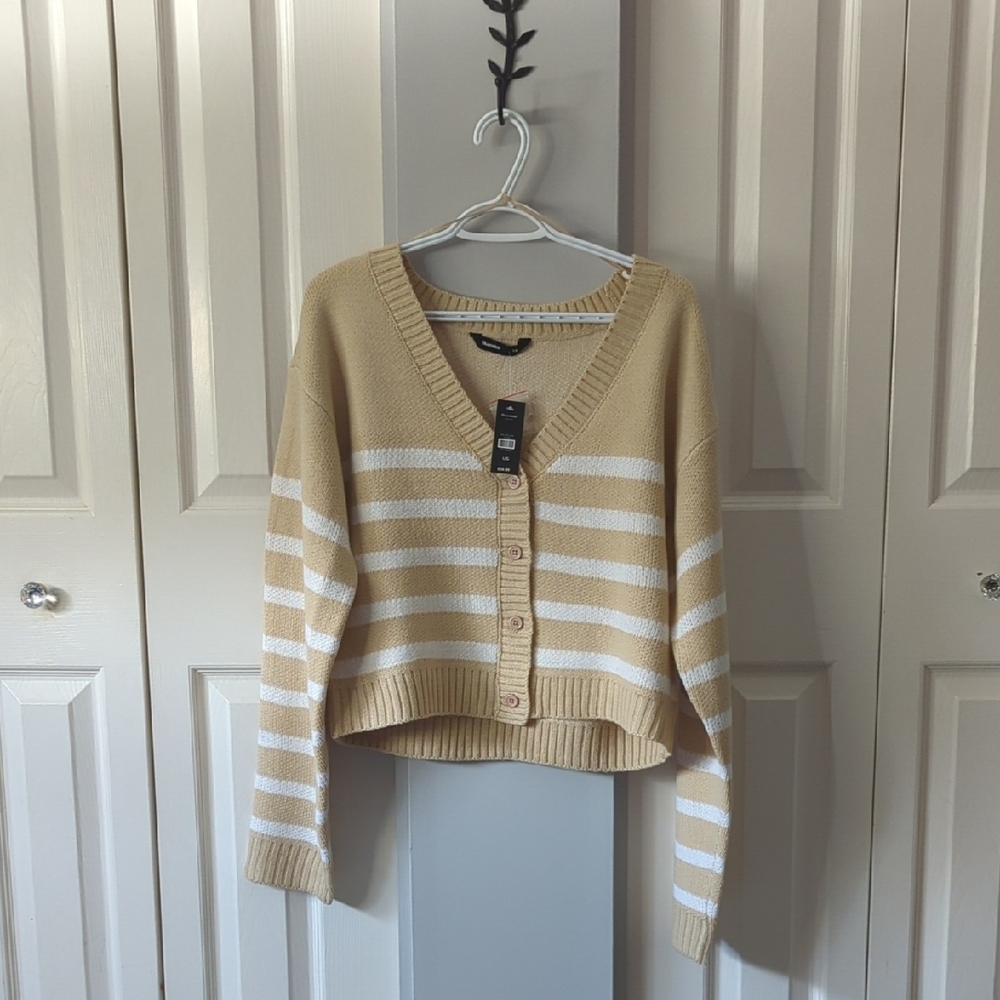 Striped Beige Sweater NWT